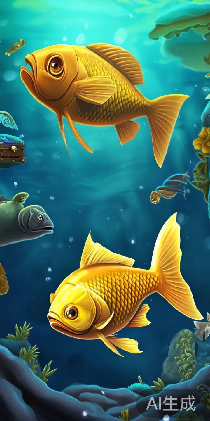 游戏中会出现金色鱼、boss级鱼等特殊目标，成功捕